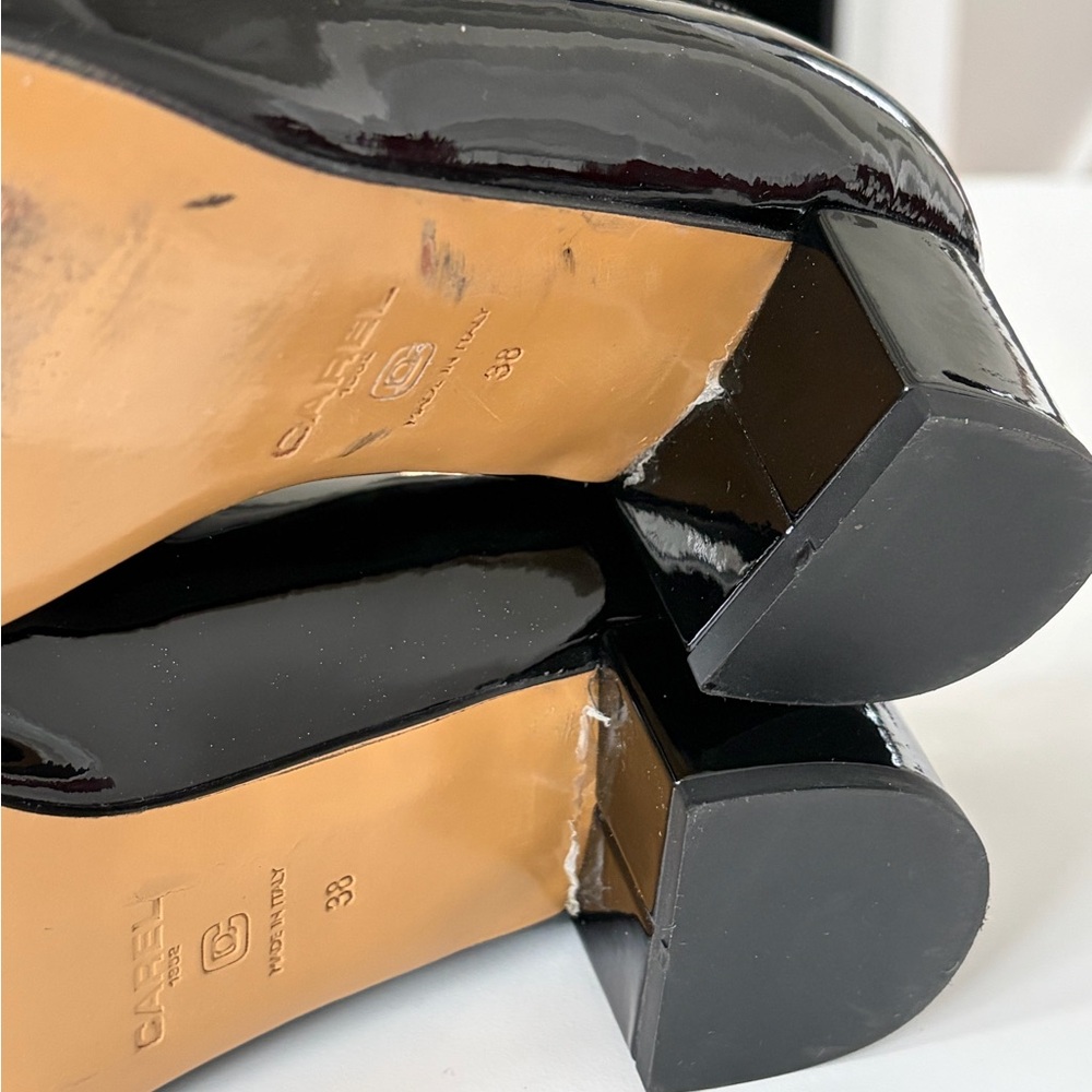 Carel Paris Black Kina size 38 Mary Jane black patent leather pumps - Picture 7 of 8